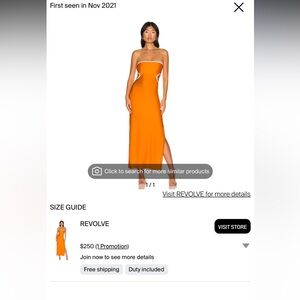 Baobab Collection Women's Orange Backless Dress